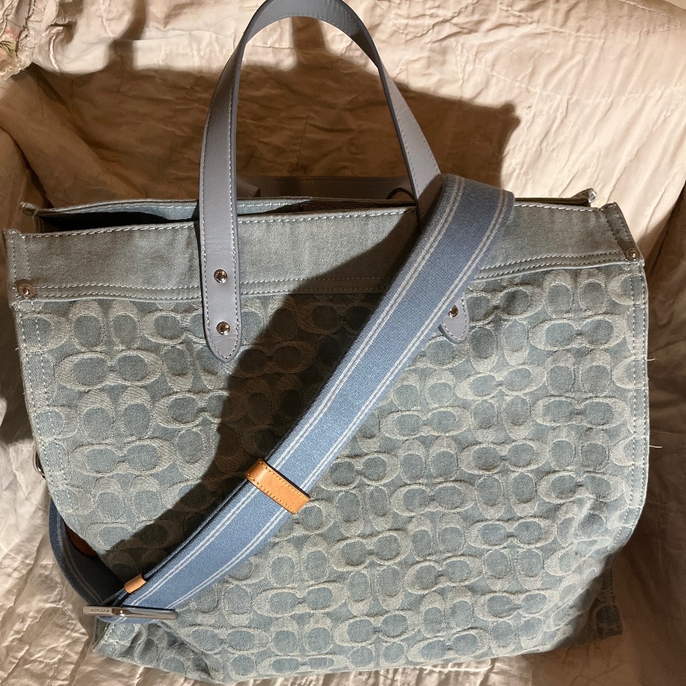 Coach denim field tote 40 XL bag